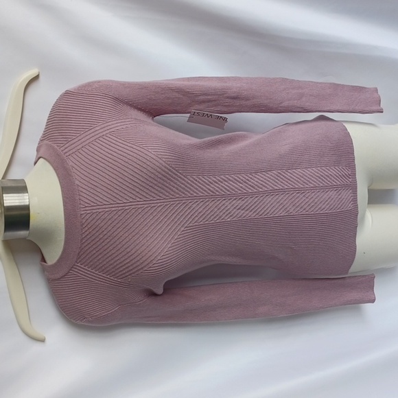 Nine West Rib Crewneck Sweater, Size L Lilac, 19" PTP, 23" L - Picture 1 of 8